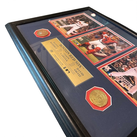 Framed Manny Ramirez, Jason Varitek, and David Ortiz Display With Infield Dirt - Picture 4 of 8